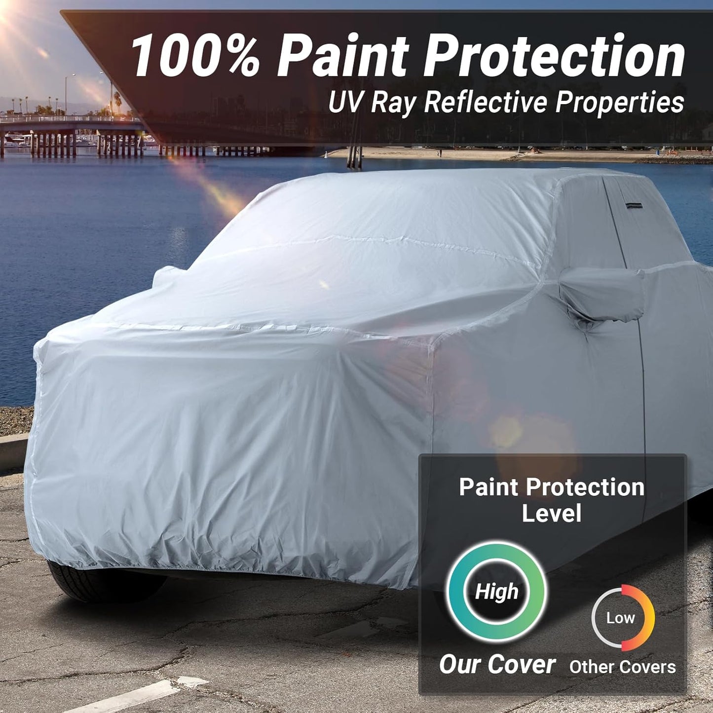 iCarCover Fits 2014-2024 Silverado 1500 Crew Cab, 6.5 ft Regular Bed Chevy Truck Cover Automobiles Form-Fit Padded Full Exterior Waterproof Automobiles Protection Covers
