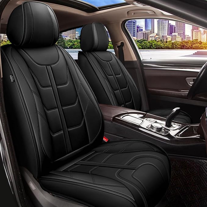 TTX LIGHTING Car Seat Covers fit for Chevrolet Malibu 2009-2026 Full Set: Premium Leather Automotive Seat Cover with Airbag Compatible Waterproof (5 Seats, Black)