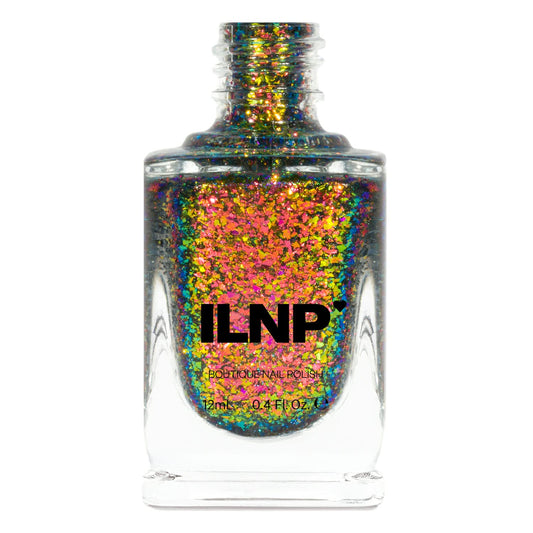 Ilnp Electric Carnival - Red, Pink, Gold, Green Ultra Chrome Color Shifting Flakie Nail Polish