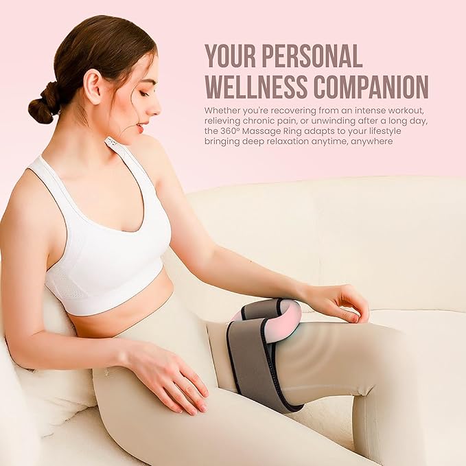 Deep Tissue Massage Gun Portable – Mini Massage Gun with Hands-Free Strap – Handheld Massager for Athletes, Travel, Full-Body Pain Relief – 5 Speed Levels and Quiet Percussion