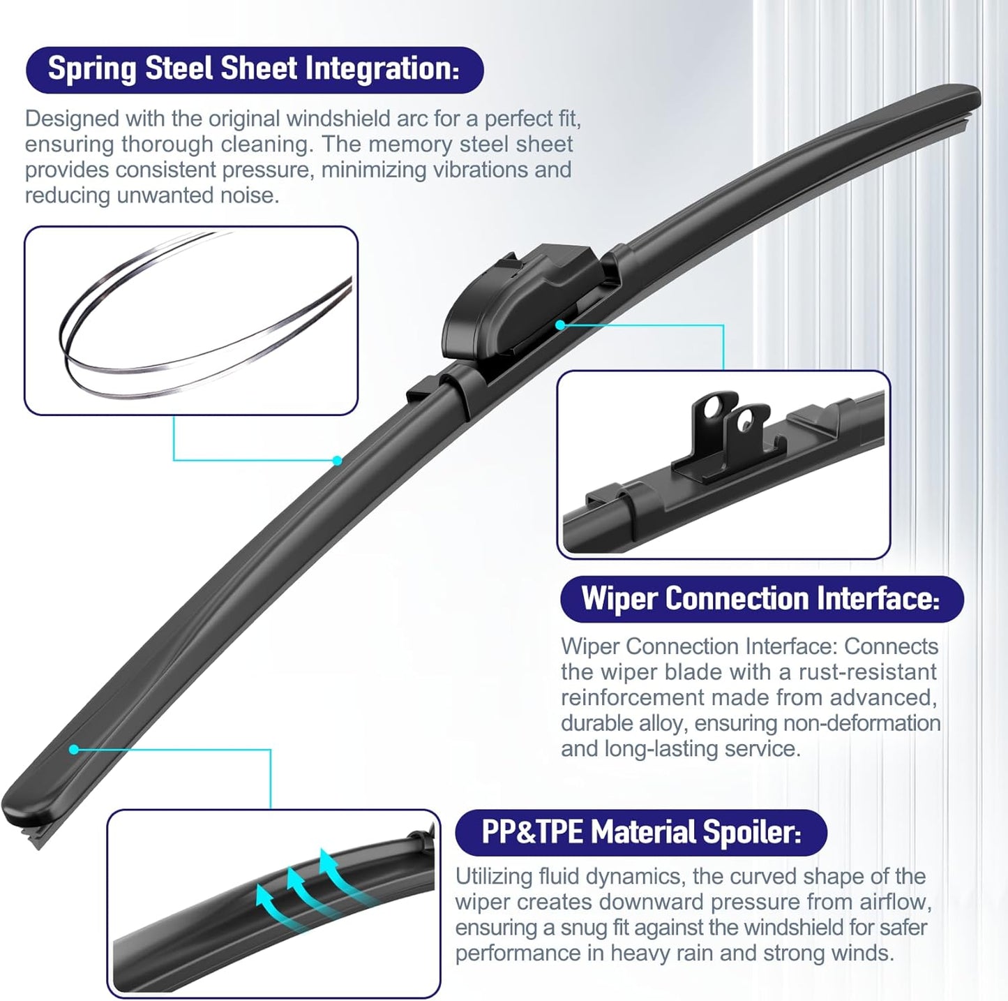AJK 22 and 19 inch Wiper Blades, Premium All Season 2 Pack Driver Side Passenger Side Front Windshield Wipers Replacement for Chevrolet Colorado 2004 2005 2006 2007 2008 2009 2010 2011 2012