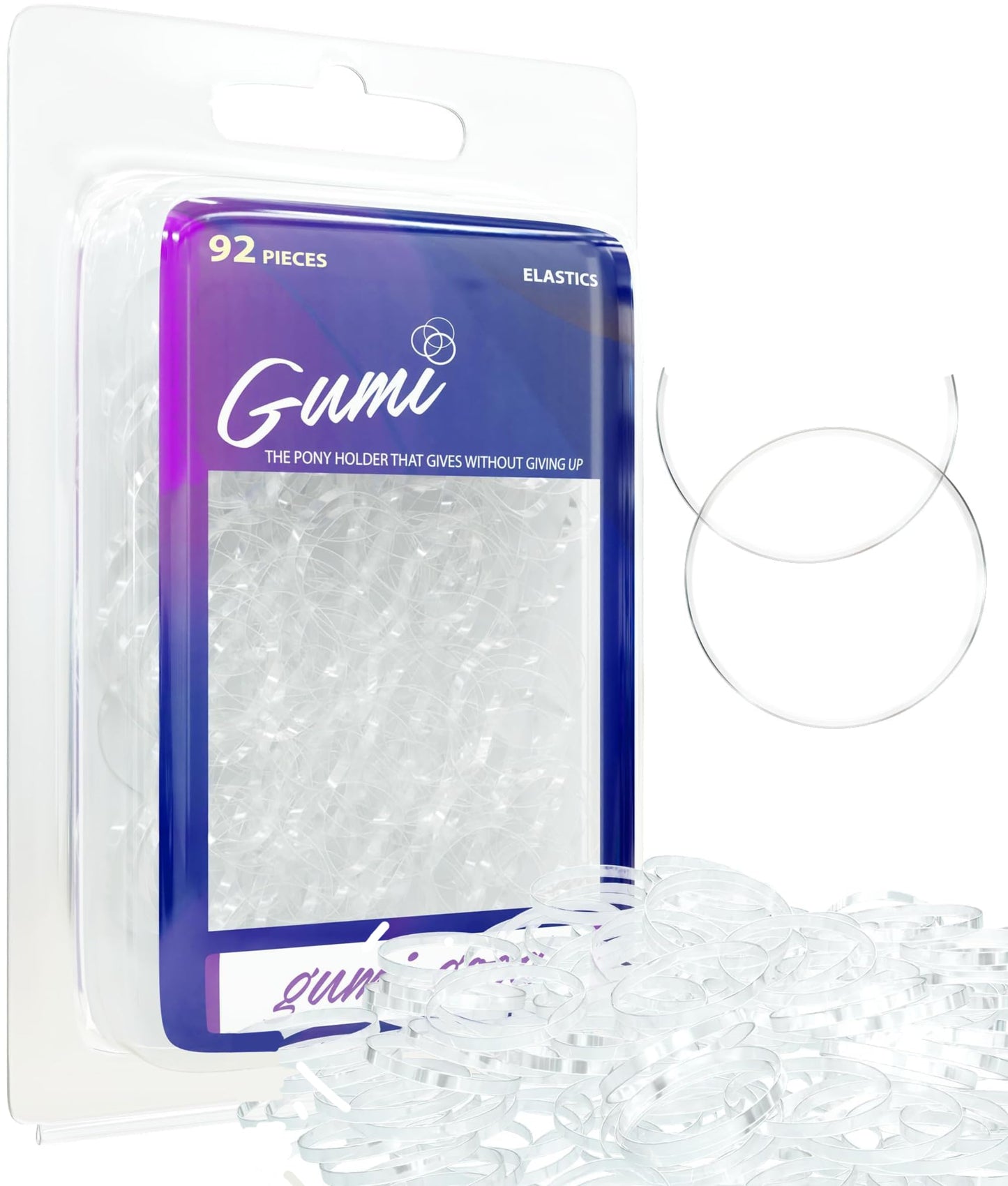 Gumi Clear Elastics 1 Inch Hair Band Large