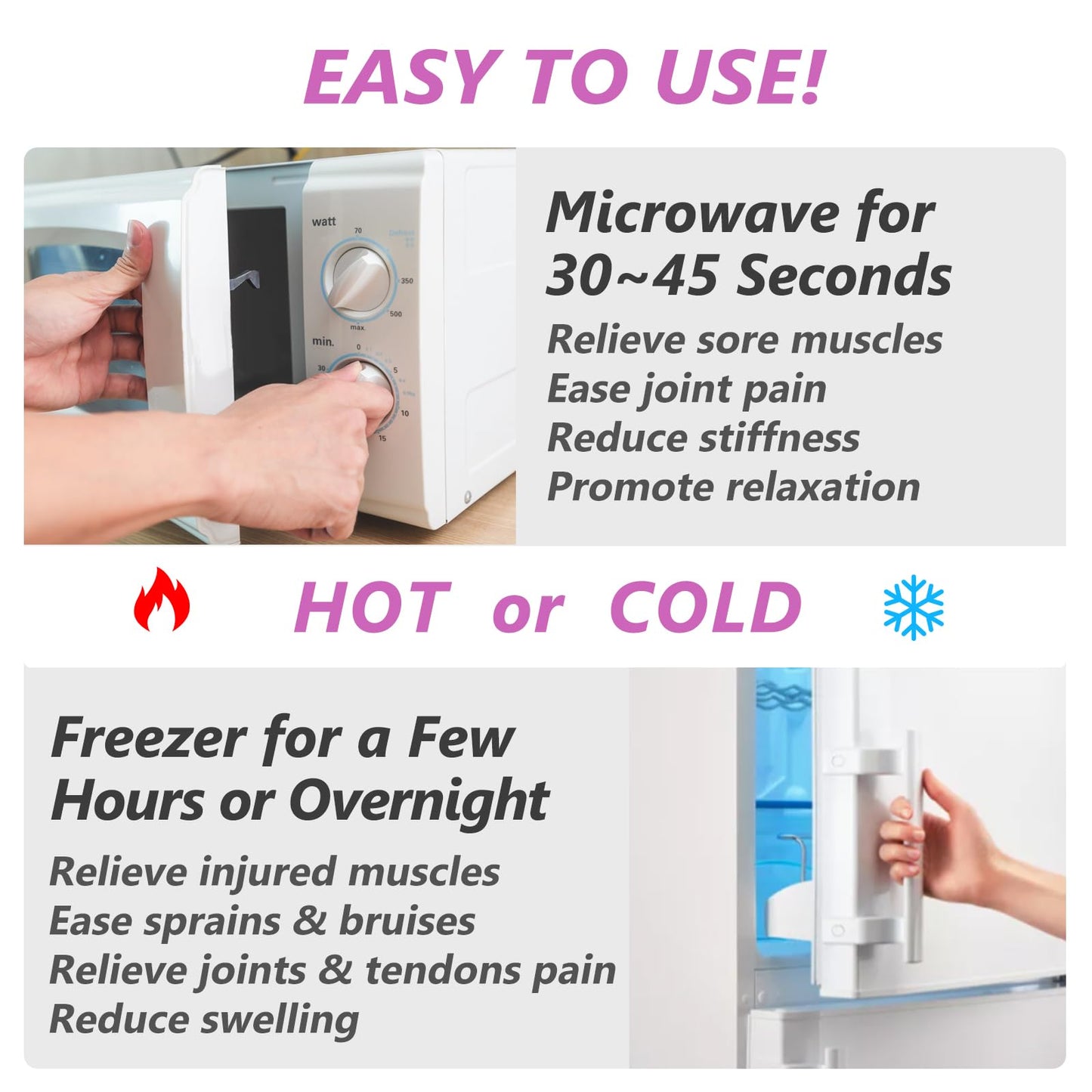 Heating pad Microwavable with Washable Cover 6 * 12" Microwave Moist Heat Pad for Neck Shoulder, Cramps, Back Pain Relief, Warm Compress Rice Bean Bag Hot Pack for Muscles, Joints, Lavender