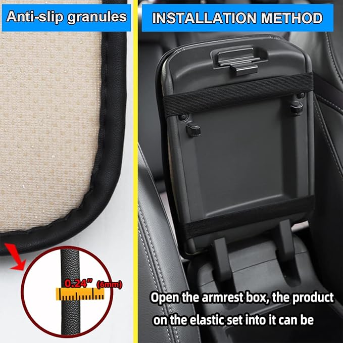 Bling Leather Car Center Console Cover, Car Center Console Protector With Glossy Crystal Rhinestone, Universal Waterproof Car Armrest Seat Box Cover For Most Car, Vehicles, SUVs, Trucks (Orange)