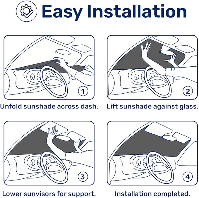 GENANY Blue Cartoon Eyes Windshield Sun Shade for Car SUV Truck (55x30 Inches), Sun Shade Windshield, Shades for Windows, Protector Blocks UV, Car Decor