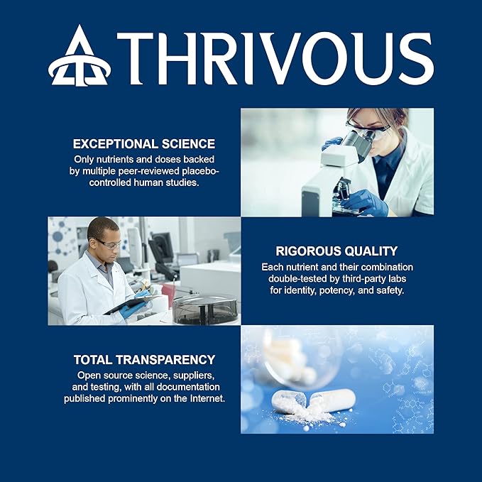Thrivous Nootropic Stack - Enhance Memory, Sleep & Brain Function for Better Aging - Advanced Nootropic Supplement - Includes Clarity, Alpha & Serenity - 3 Bottles - 240 Capsules