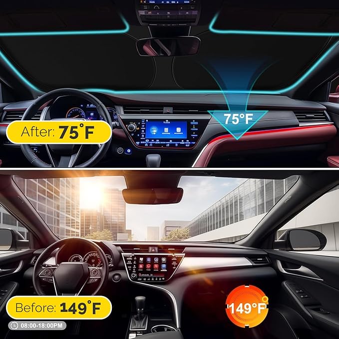 Car Windshield Sun Shade Compatible with 2020 2021 2022 2023 2024 2025 2026 Ford Explorer Accessories Sunshade Custom for Explorer SUV ST XLT, Limited, Platinum Windshield Cover Sun Visor