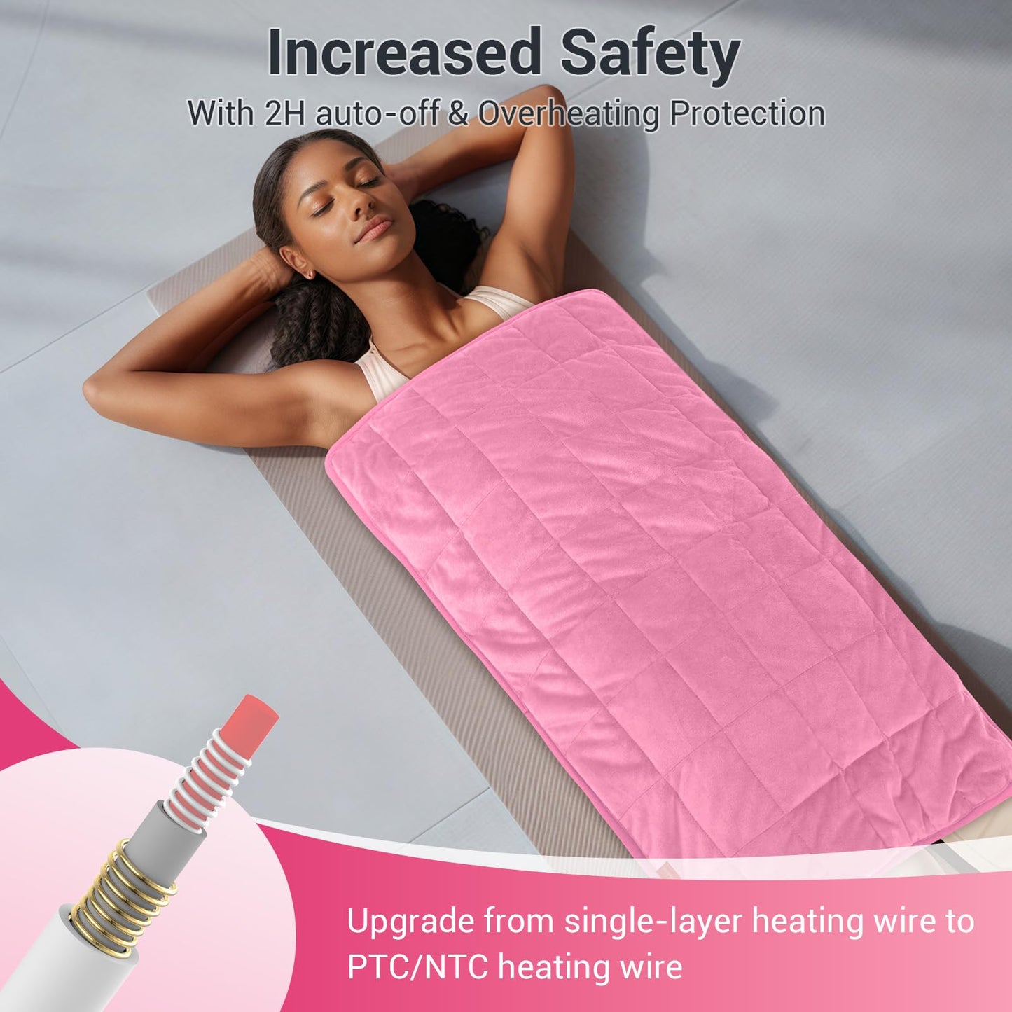 Comfytemp Weighted Heating Pad 17"×33" for Back & Cramps, Extra Large Electric Heat Pad, Birthday Days Gifts for Mom Women Men Dad, Full Body Heated Pad, Deeper Muscle & Pain Relief