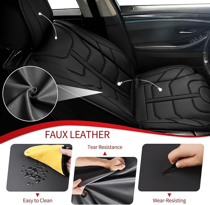 TTX LIGHTING Car Seat Covers fit for Nissan Pathfinder 2011-2026 Full Set: Premium Leather Automotive Seat Cover with Airbag Compatible Waterproof (5 Seats, Black)