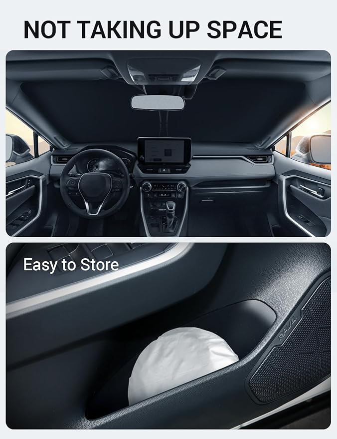 Proadsy 2026 Upgrade Windshield Sun Shade Custom Fit Kia EV9 2024 2025 2026 Foldable Front Sunshade Protector Sun Visor Blocks UV Rays Keep Car Cooler Accessories