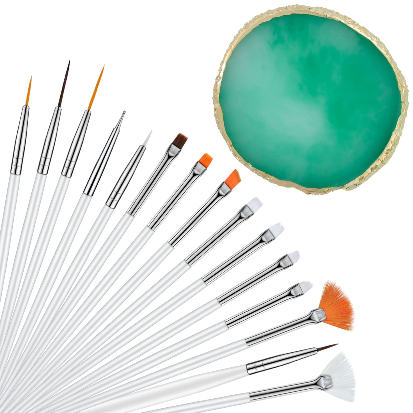 Nail Art Mixing Palette Resin Plate Tray For Christmas/Mixed Paint Drawing Color Display(Green)