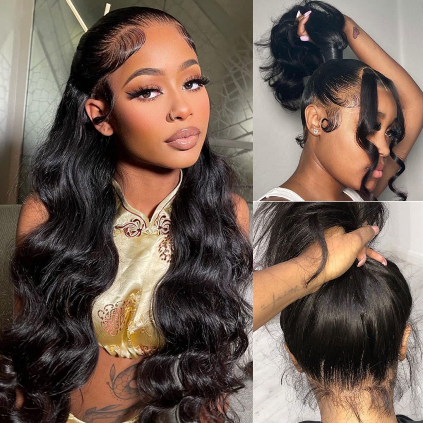 Superlook 360 Lace Front Wigs Human Hair Body Wave Lace Front Wigs Human Hair Full Lace 200% Density Pre Plucked Human Hair Wigs