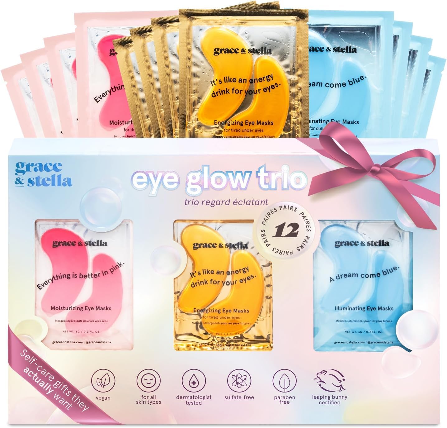 Grace & Stella Vegan Under Eye Masks | Reduce Dark Circles & Puffiness (24 Pairs)
