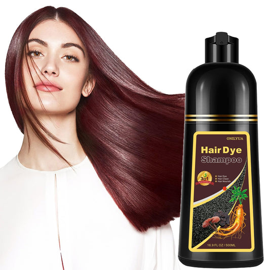 Fvquhvo Cherry Brown Hair Dye Shampoo 3 In 1,Hair Color Shampoo Works In Minutes,Brown Hair Shampoo For All Hair Types,Long Last