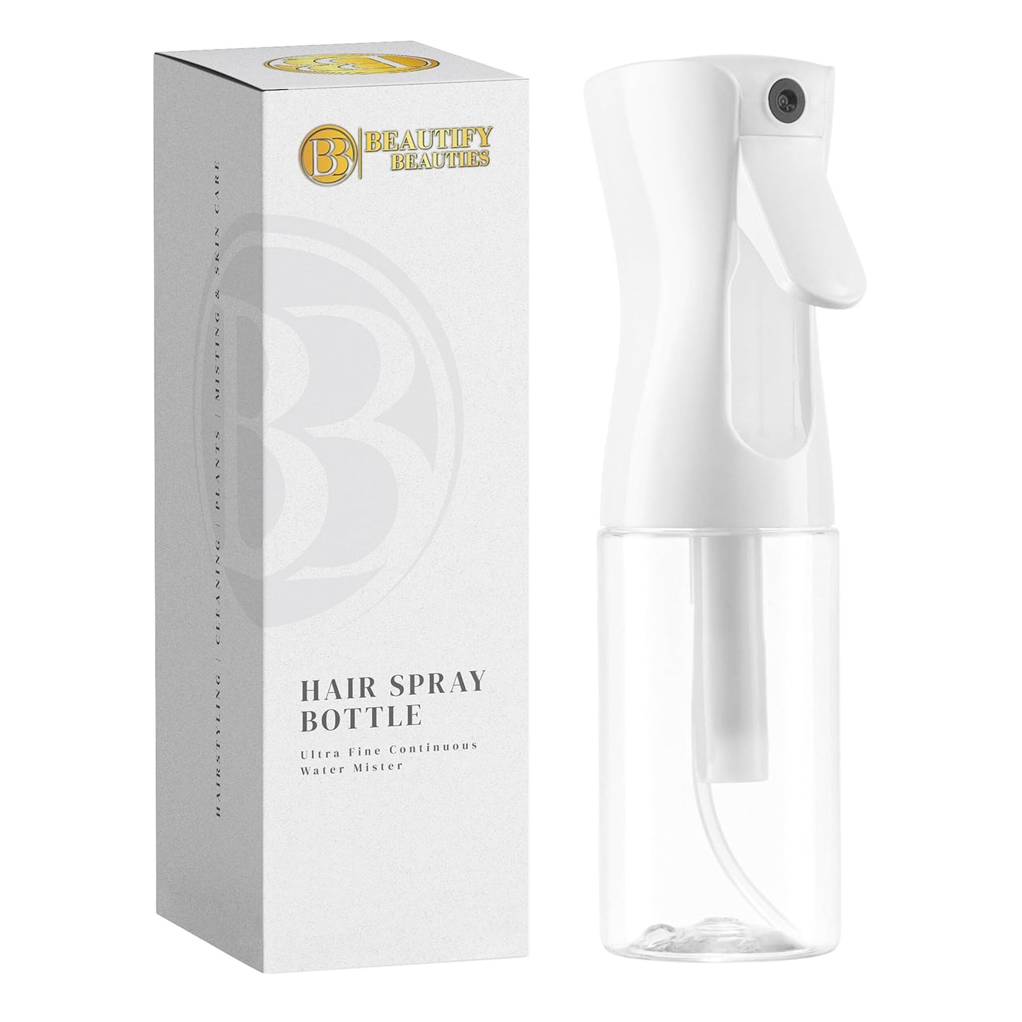 Ultra Fine Continuous Hair Spray Bottle | Black | 10.1 Oz | For Hairstyling & Misting