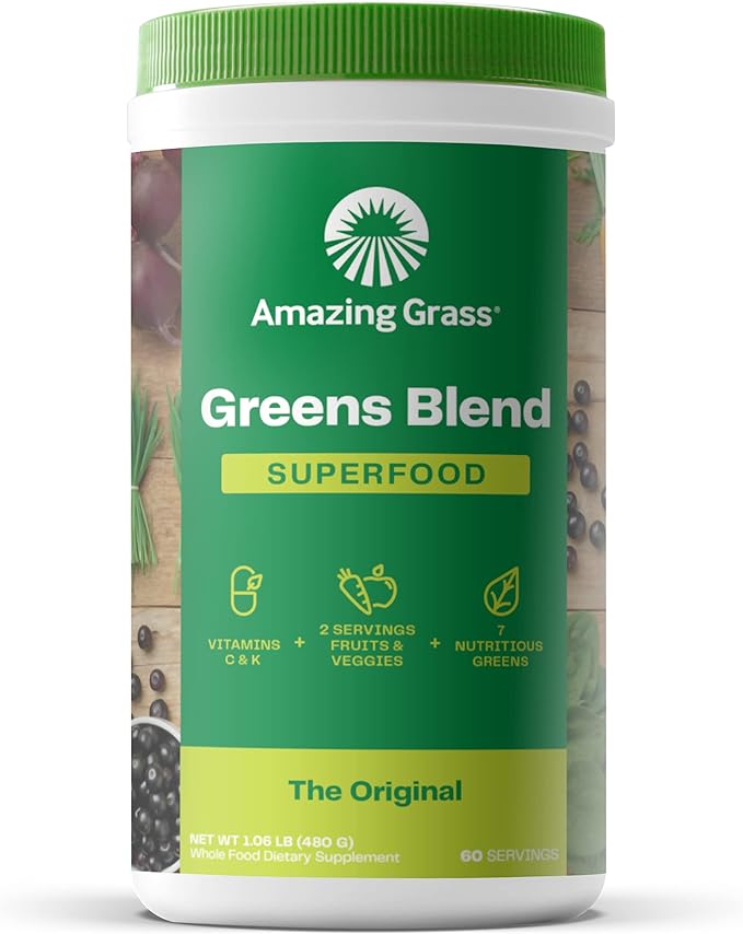 Amazing Grass Greens Blend Superfood: Super Greens Powder Smoothie Mix & Greens Blend Superfood: Super Greens Powder Smoothie Mix