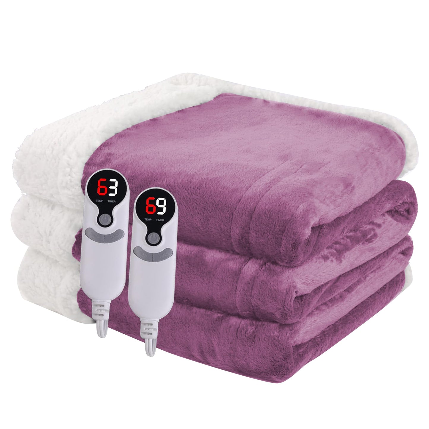 Heated Blanket Electric Blanket Full Size 72''x84'', Soft Flannel Heating Blanket with 1-10 Hour Auto Off - 6 Heat Settings - Machine Washable - Dark Grey