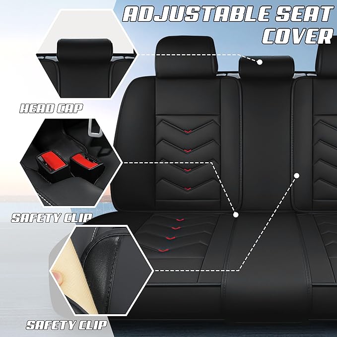 Car Seat Covers Fit for Infiniti g37 2000-2026, Stylish Sport Seat Covers, Waterproof Wear-Resistant Premium Nappa Leather Car Seat Cover.(Full Set with Pillow/Black Red)