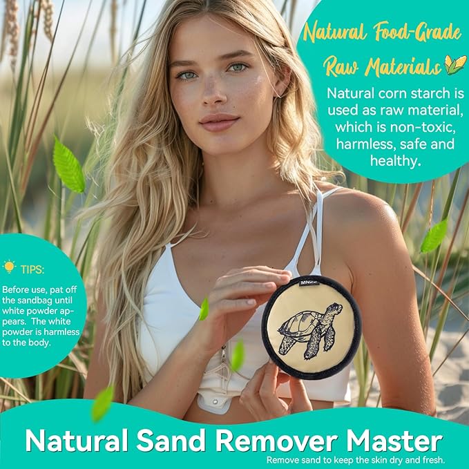 MNZZ Sand Eraser Remover Bag Towel Accessory for Beach Pool Picnic Camping Hiking Quick Dry Compact Travel Blanket Umbrella Hat Shell Tent Shovel Canopy Shade Cover Clip Toy Kit