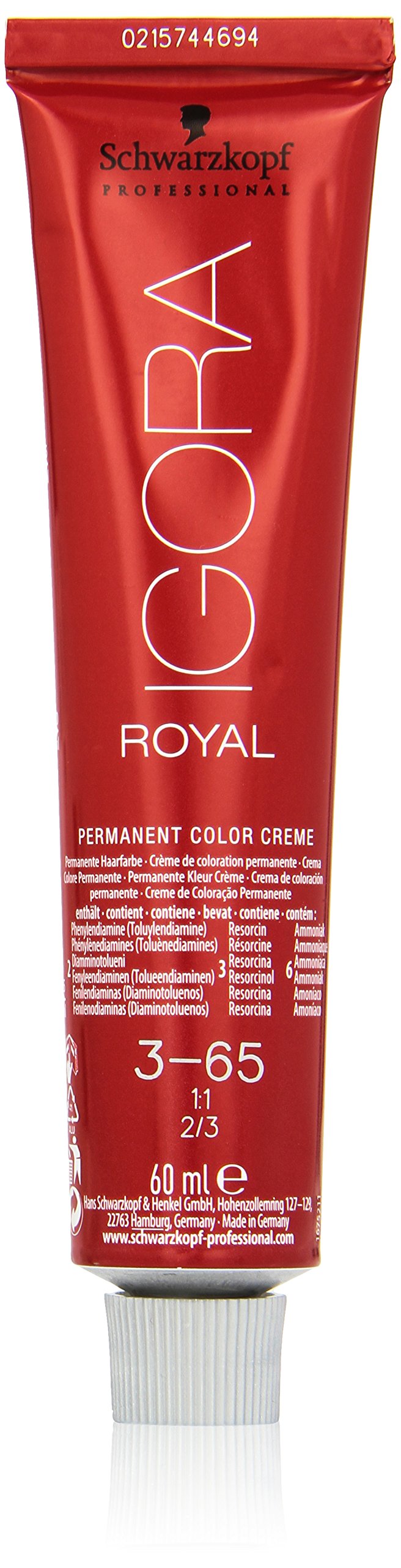 Schwarzkopf Igora Royal Permanent Creme Hair Color 2Oz/60Ml (3-65)
