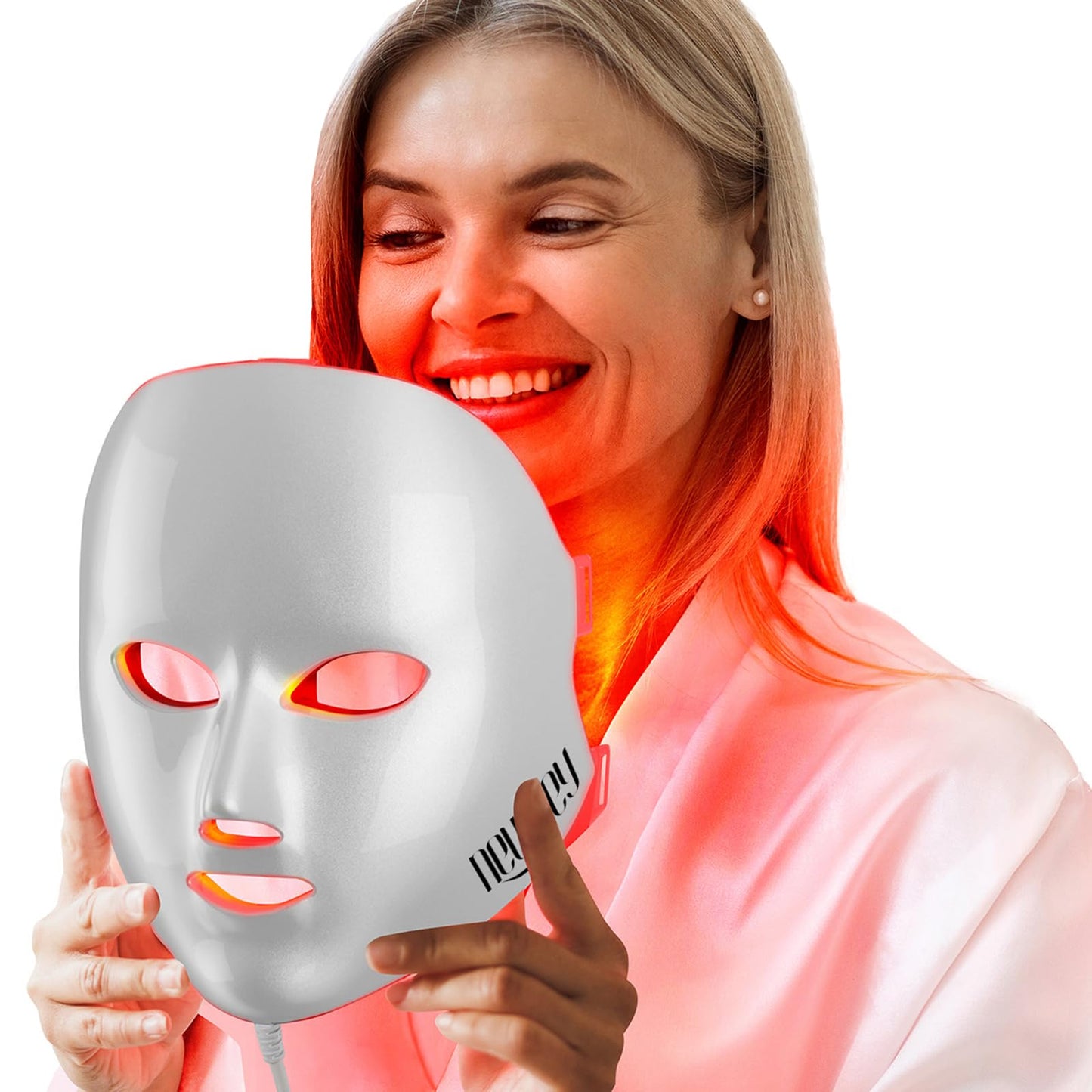 NEWKEY Red Light Therapy Mask for Face,7 Colors LED Face Mask Light Therapy, At-Home Photon Skin Care Beauty Mask for Anti Wrink