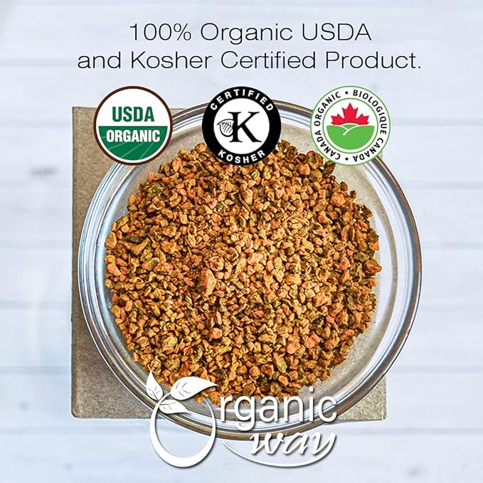 Organic Way Turmeric/Haldi Root Cut & Sifted (Curcuma Longa) - Herbal Tea | Kosher & USDA Certified | Vegan, Non-GMO & Gluten Free | Tested for Heavy Metal | 100% Raw from India (1/4LBS / 4Oz.)