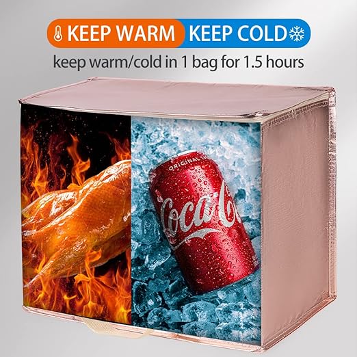 Bodaon Insulated Pizza Delivery Bags, Food Delivery Bag. Gold, X-Large, 1-Pack