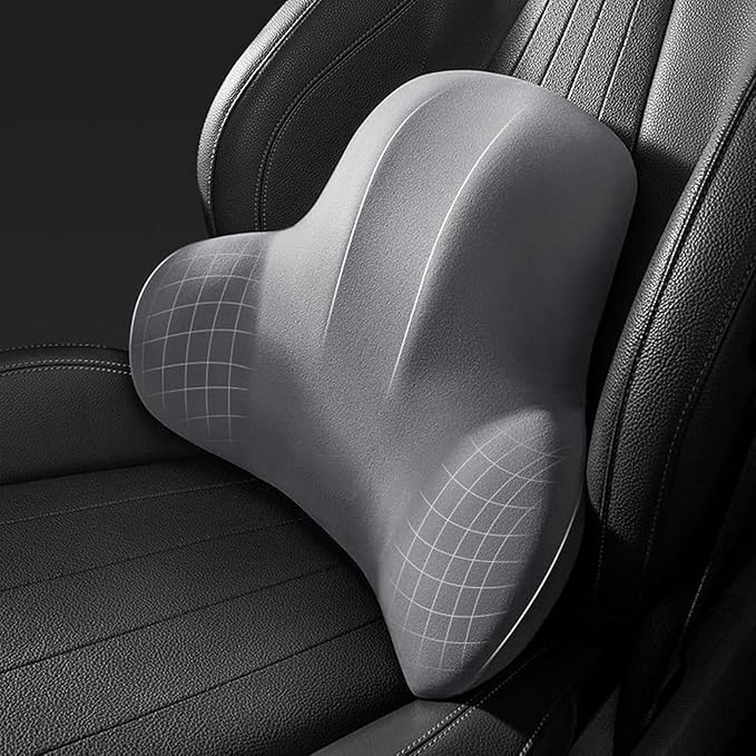 Car Headrest & Lumbar Support Cushion for Kia Sportage NQ5 2023, Ergonomic Memory Foam Seat Headrest Neck Rest Cushion Travel Kit Removable for Neck Back Pain Relief,Gray