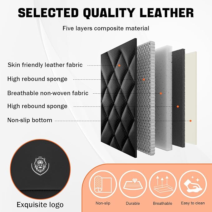 Car Seat Covers Compatible with Toyota Camry 2012-2026 Durable Waterproof Automotive Seat Covers Stretchable, Airbag Compatibility, Premium Nappa Leather(Black, 2 Pcs Front with Pillow)