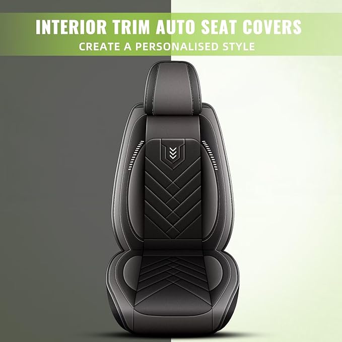 AOMSAZTO Car Seat Covers Fit for Kia Sportage 2009-2025 2026 Premium Front Seat Covers Waterproof Leather Automotive Seat Covers Compatible with Airbag (2 Seats,Grey)