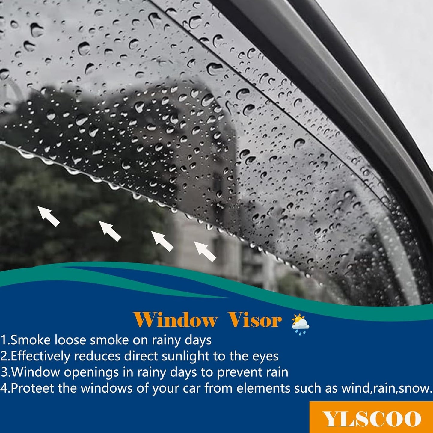 Window Visors Rain Guards fits 2014-2020 Impala (EXCLUDES Impala Limited), Out-Channel Window Wind Deflectors Vent Shades Accessories, Dark Smoke 4 Pcs, 2015 2016 2017 2018 2019