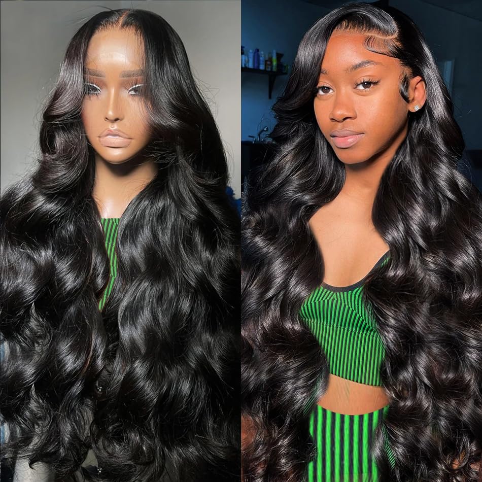 Tiwugi 30 Inch Body Wave Lace Front Wigs Human Hair Pre Plucked 13X4 Hd Lace Front Wigs Human Hair 180% Density Body Wave Gluele