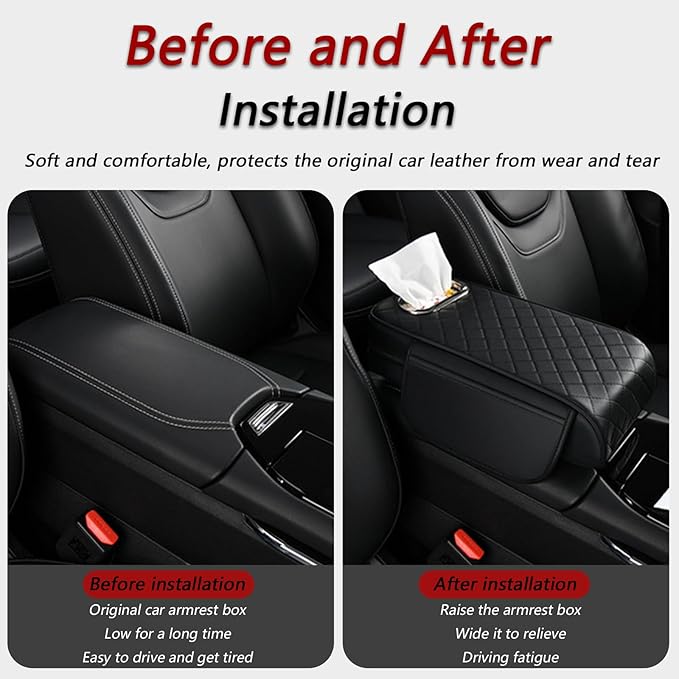 Center Console Cover for KIA Seltos 2019 2020 2021 2022 2023 2024 2025, Leather Arm Rest Armrest Cover for Car, Center Console Armrest Cover Armrest Storage Box, Interior Accessories,F Grey