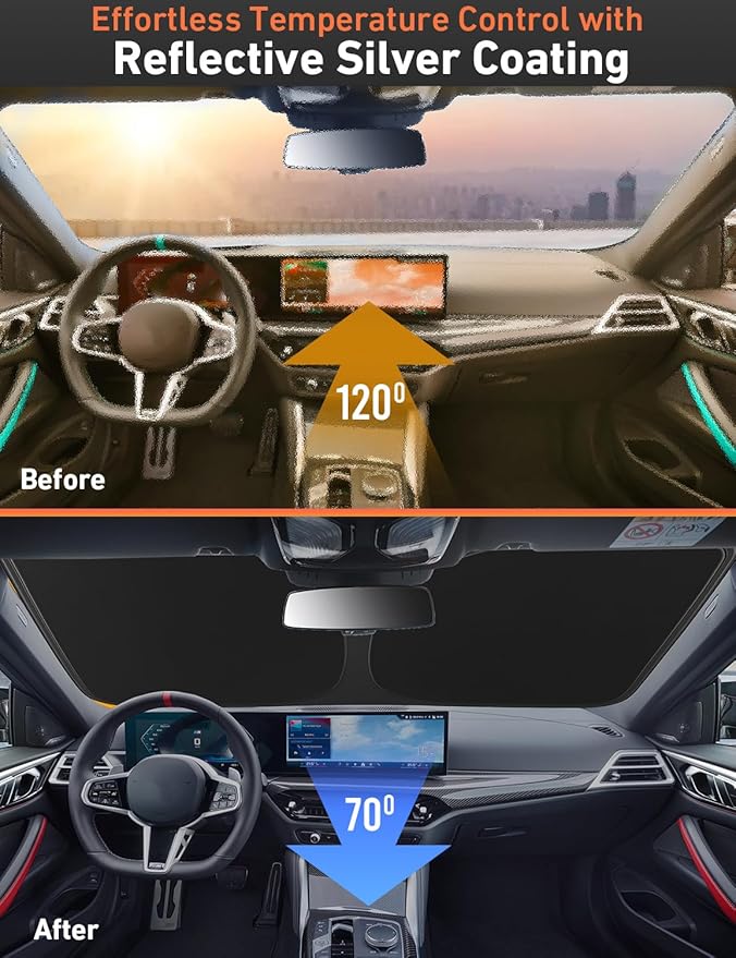 EcoNour Windshield Sunshade Compatible for Honda Prologue 2024 2025 2026, Sun Visor for Front Windshield & Window Sun Shade Cover, UV Heat Blocker & Protector, Car Accessories