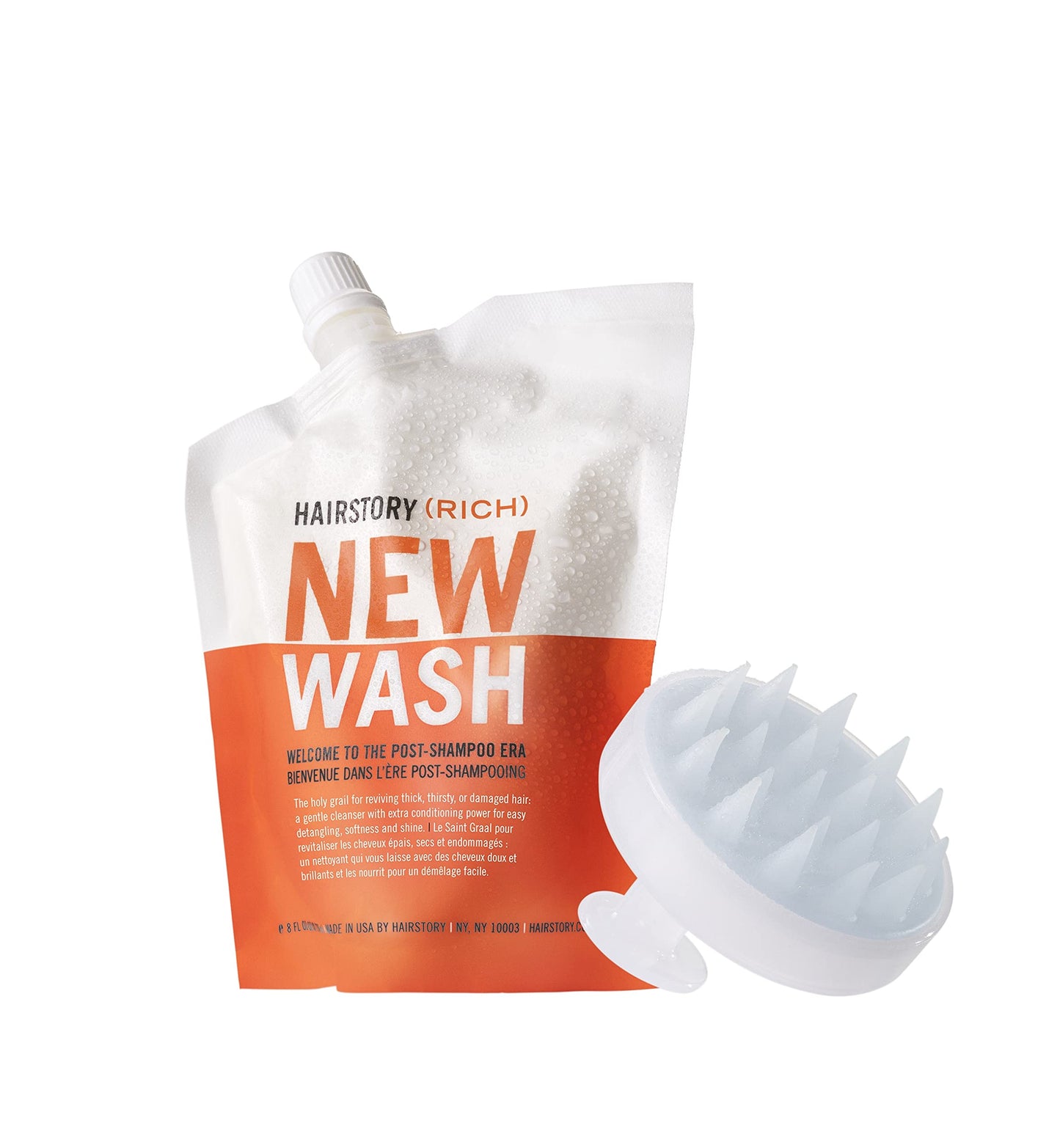 Hairstory New Wash Rich Extra Moisturizing Cleansing Cream + Scalp Brush For Dry Hair | Effortless Detangling | Color Protectant