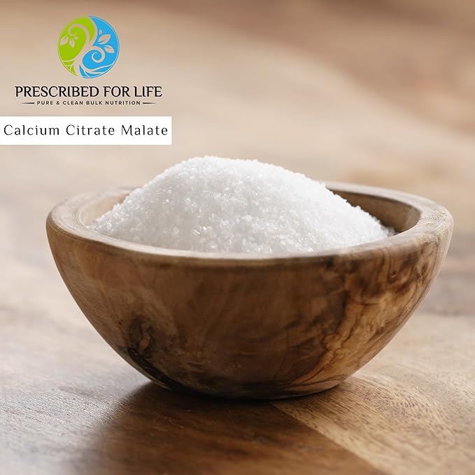 Prescribed for Life Calcium Citrate Malate, Pure Vegan Calcium Powder for Bone Health & Cardiovascular Support, Easy Absorption Formula, Non GMO, Filler & Additive Free (2kg / 4.4lb)