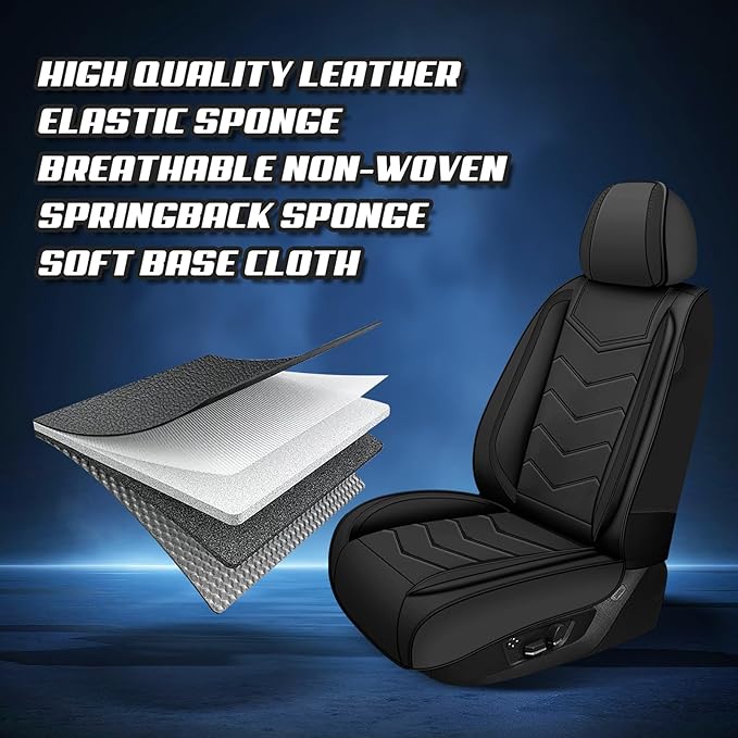 Car Seat Covers for Lexus ES 350 2007-2025, Premium Nappa Leather Car Seat Cover, Stylish Sport Seat Covers， Automobile Seat Cover Sets.(Luxury 5 Seats/Pure Black)
