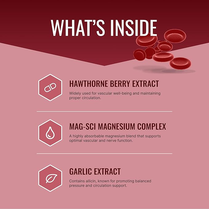 Approved Science Bloodsyl - Supports Blood Flow - Hawthorn Berry, Magnesium, BioPerine - Vegan - 60 Capsules - Pack of 1