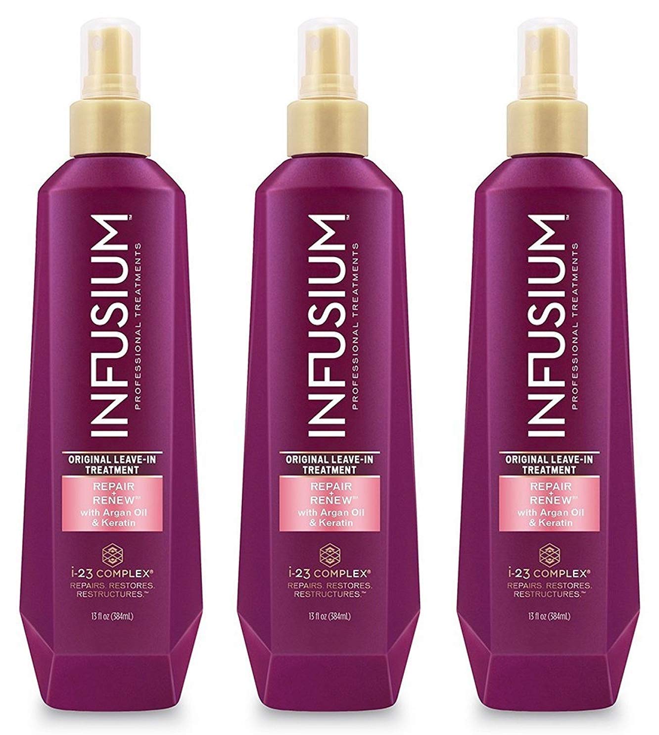 Infusium Professional Treatments - Original Leave-In Treatment - 13 FL OZ (384 mL) Per Bottle - Pack of 3 Bottles