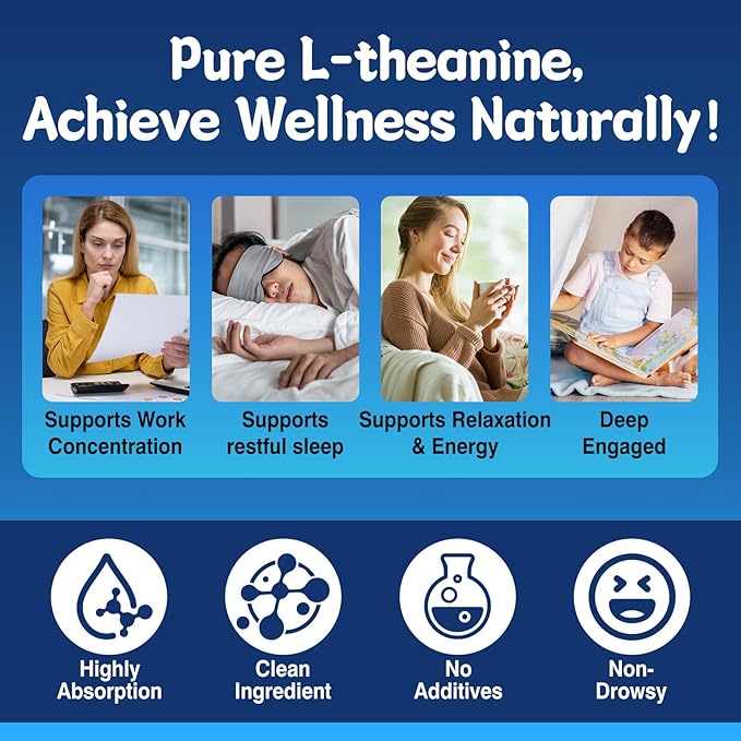 l theanine Gummy, l-theanine 400mg Supplement for Adults & Kids, Organic l'theanine Chewable for Stress Relief, Focus and Relaxation, Vegan, 120 Gummies