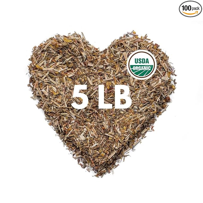 Super Value Pack 5 LB - Organic St Johns Wort Tea - Saint Johns Wart - Stress Relief - Nervous System Support