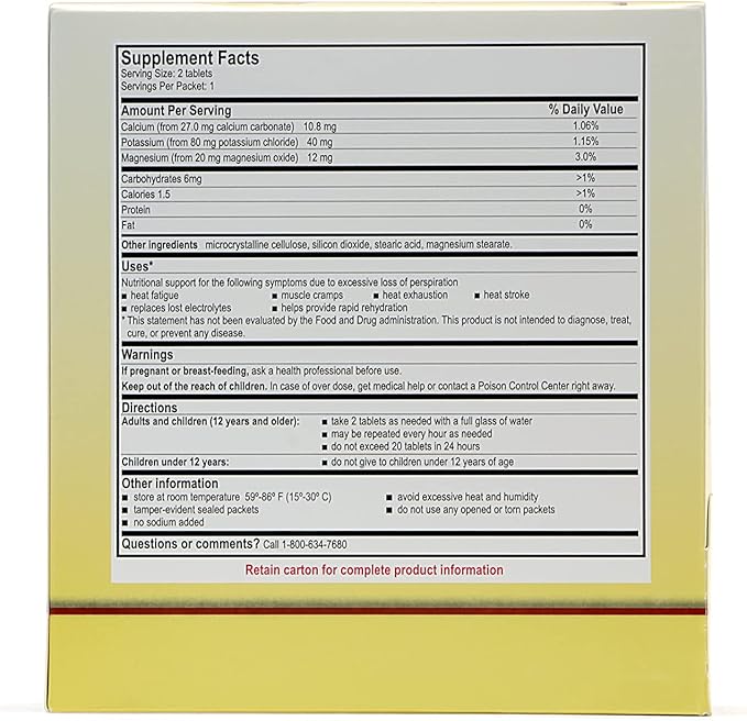 Medique Medi-Lyte Electrolyte Replenisher, Fast Relief from Heat, Stress, Fatigue, and Muscle Cramping, Easy to Swallow Tablets, 500 Tablets (250 x 2)