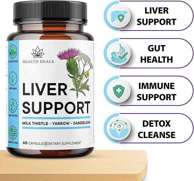 Liver Cleanse & Repair Formula - Herbal Liver Support Supplement with Milk Thistle Dandelion Root Turmeric, Artichoke Extract for Liver Health - 120 Count