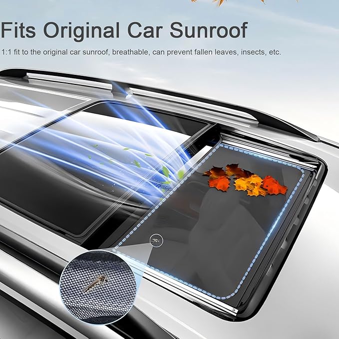 Car Glass Roof Sunshade Compatible with Tiguan 2010-2017, One-Piece Sunroof Shade with Storage Bag, Foldable Sunshade Roof Cover, Heat Insulation, Sun Protection, No-Sagging
