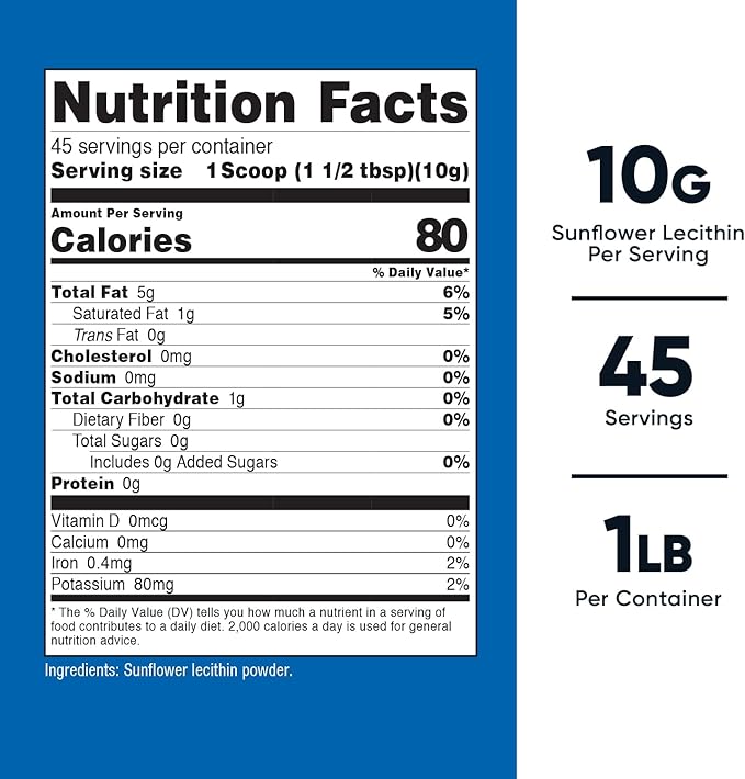 Nutricost Sunflower Lecithin (1 Pound) - Natural Phosphatidylcholine, Vegan, Gluten-Free, GMO-Free