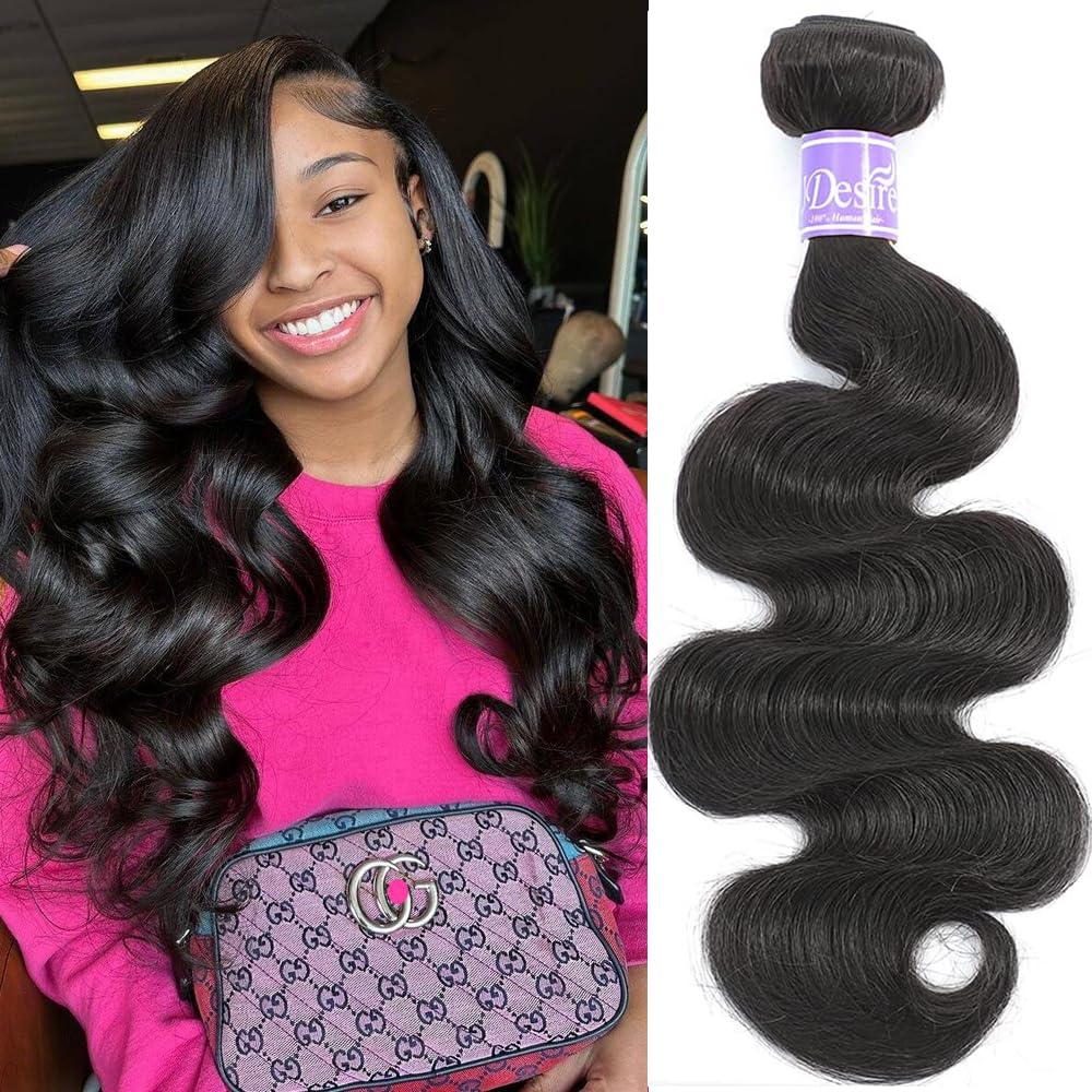 Udesire Brazilian Body Wave One Bundle 26Inch 100% Unprocessed Brazilian Virgin Body Wave Human Hair Natural Black 12A Brazilian