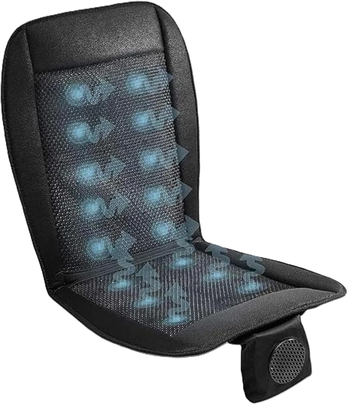 ZONETECH Cooling Car Seat Cushion 12V Black Automotive Adjustable Temperature Comfortable Car Seat Cover