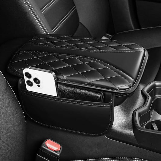 Center Console Cover Fit for 4Runner Scratch & Wear Resistant Waterproof Middle Console Cover with 2 Storage Bags(Black)