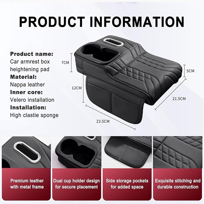 Car Armrest Cover for Tesla Model X 2015–2020 2021 2022 2023 2024 2025 2026, Center Console Cover Mat Armrest Seat Box Cover Cushion Console Pad Interior Accessories,E