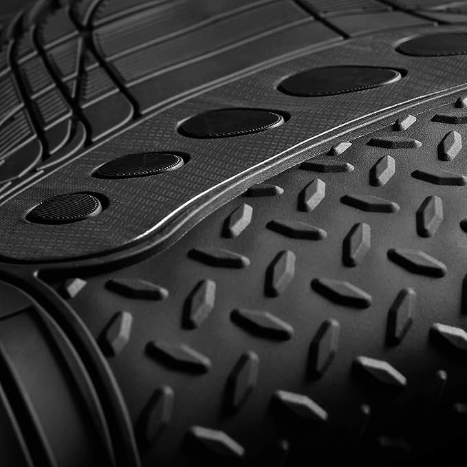 FH Group Auto Rubber Mats - Heavy-Duty, Universal Fit Full Set, Climaproof, Trimmable for Sedan, SUV, Truck Mats - Footprint Dresign, Pink